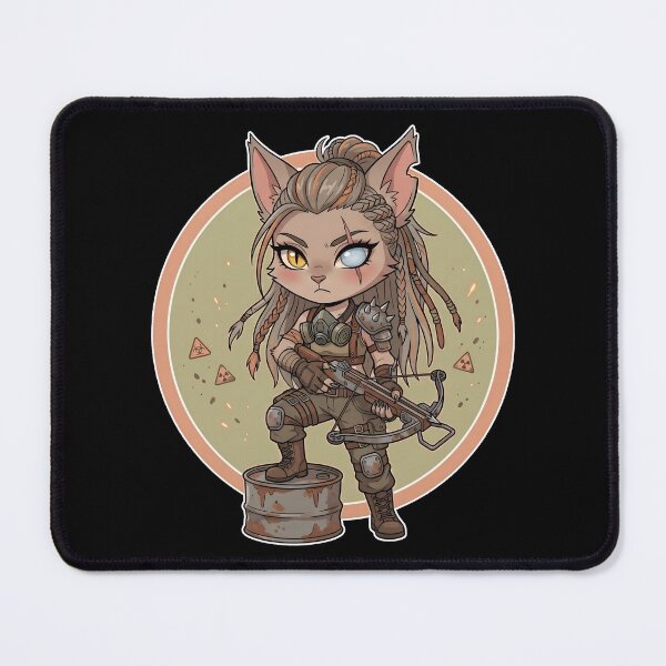 Item preview, Post Apocalyptic Cat Scavenger - Wasteland Crossbow Chibi designed and sold by CaliLuminos.