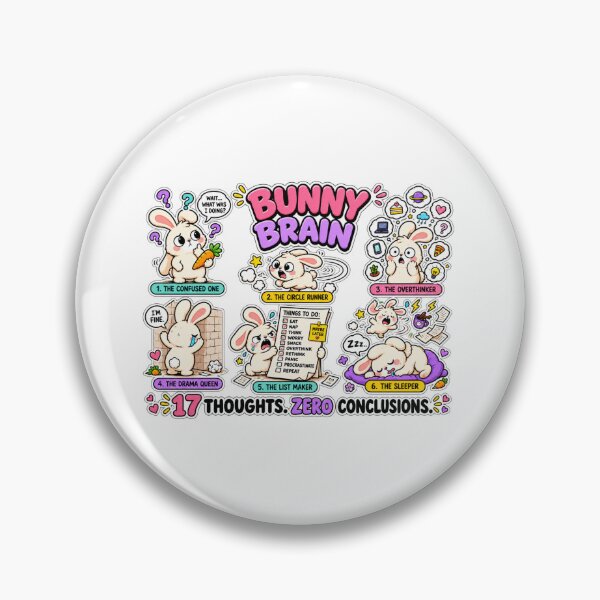 Item preview, Bunny Brain | Funny Overthinking Rabbit Humor | Cute ADHD-Style Chaos | Relatable Bunny Gift designed and sold by MrDev.