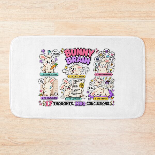 Item preview, Bunny Brain | Funny Overthinking Rabbit Humor | Cute ADHD-Style Chaos | Relatable Bunny Gift designed and sold by MrDev.