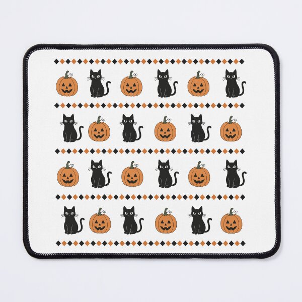 Item preview, Black Cats and Jack O Lanterns Halloween Orange and Black Pattern designed and sold by pixiedustpaint.