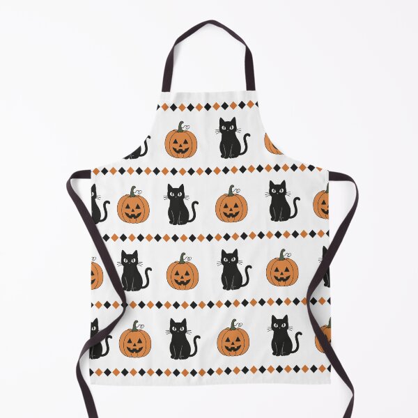 Item preview, Black Cats and Jack O Lanterns Halloween Orange and Black Pattern designed and sold by pixiedustpaint.