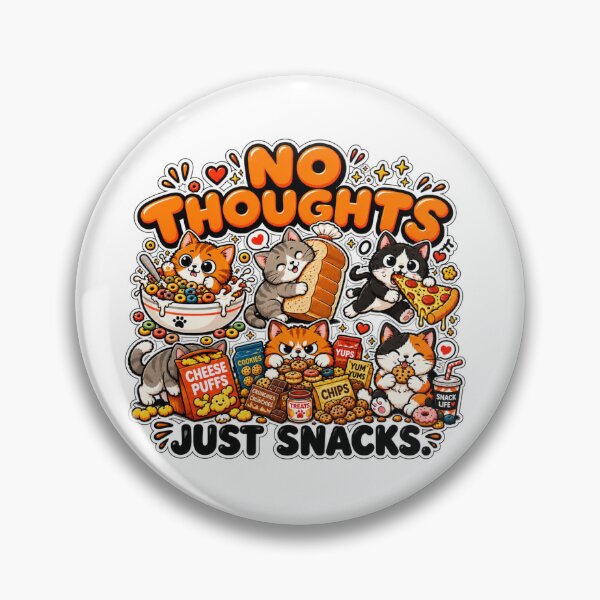Item preview, No Thoughts Just Snacks | Funny Cat Snack Lover | Cute Foodie Cat Humor | Relatable Gift designed and sold by MrDev.