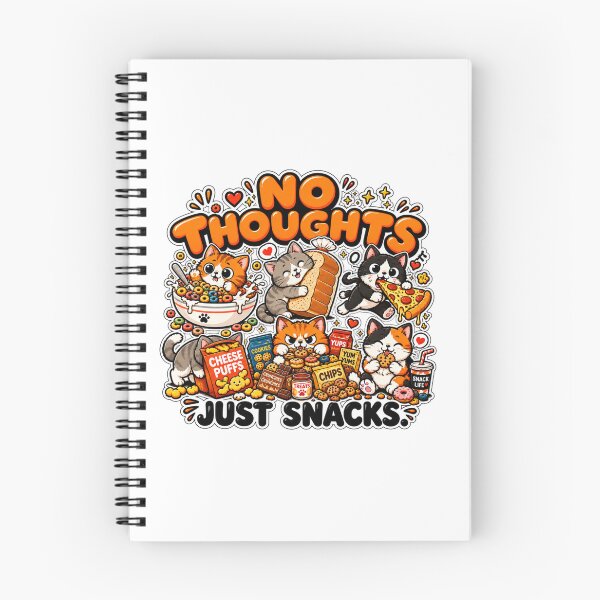Item preview, No Thoughts Just Snacks | Funny Cat Snack Lover | Cute Foodie Cat Humor | Relatable Gift designed and sold by MrDev.