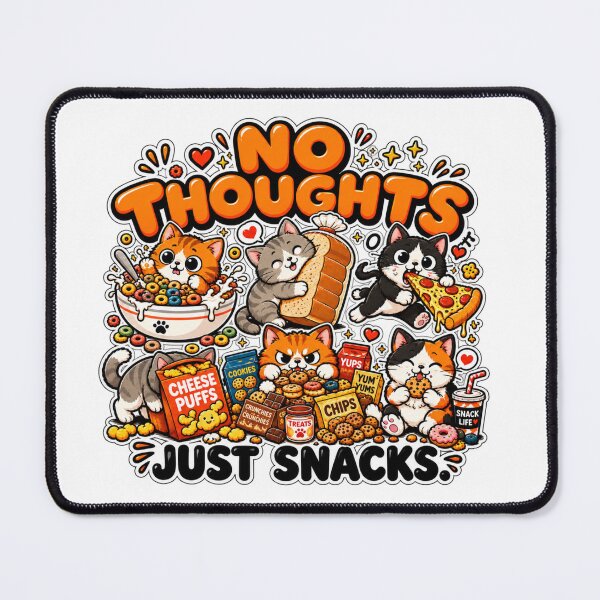 Item preview, No Thoughts Just Snacks | Funny Cat Snack Lover | Cute Foodie Cat Humor | Relatable Gift designed and sold by MrDev.