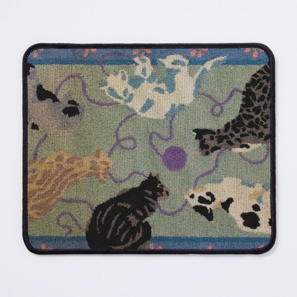 Item preview, Whimsical Farm Animal Embroidery Art | Folk Art Cat, Cow & Giraffe Pattern designed and sold by LuxuryApparels.