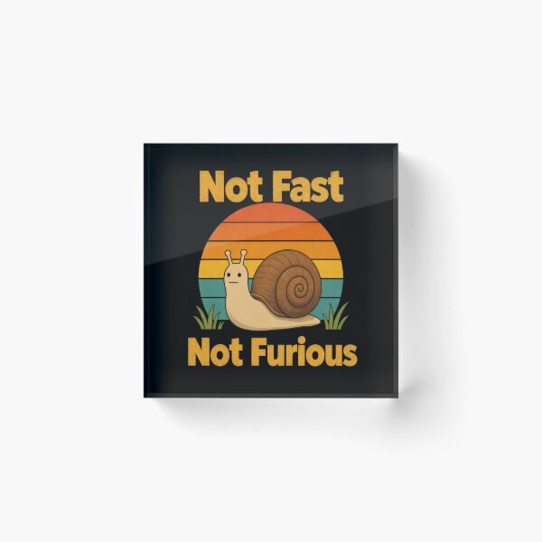 Item preview, Not Fast Not Furious Snail Funny Slow Life Retro Vintage Sunset designed and sold by Zizo-DR44.