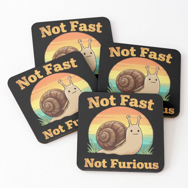 Item preview, Not Fast Not Furious Funny Slow Snail Retro Sunset Gift designed and sold by Zizo-DR44.