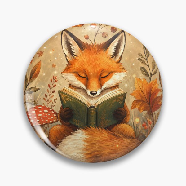 Item preview, Cozy Autumn Fox Reading Book Wall Art | Cute Woodland Fox Print | Fall Cottagecore Decor | Book Lover Gift | Forest Animal Art designed and sold by AbstractAuraArt.