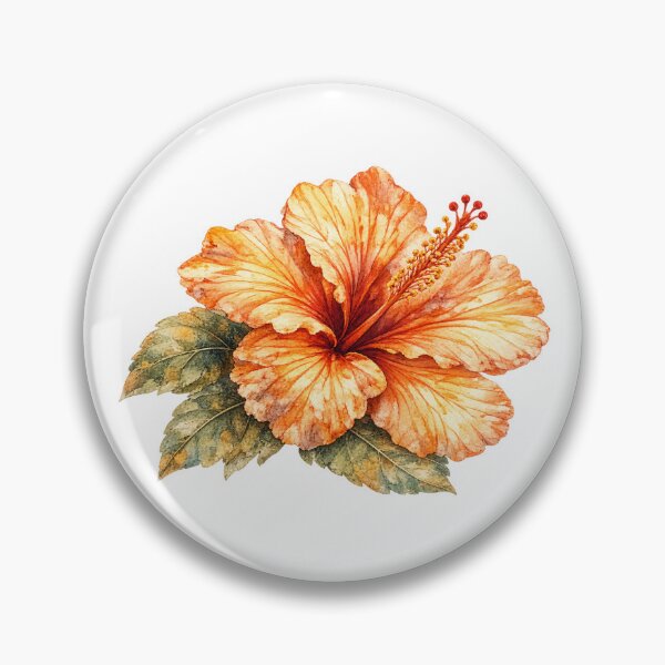 Item preview, Pumpkin Glow Hibiscus | Autumn Watercolor Flower designed and sold by Nolmo.