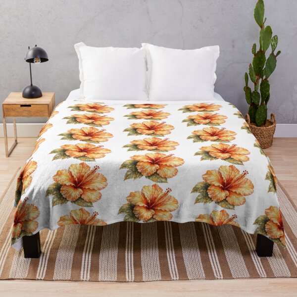 Item preview, Pumpkin Glow Hibiscus | Autumn Watercolor Flower designed and sold by Nolmo.