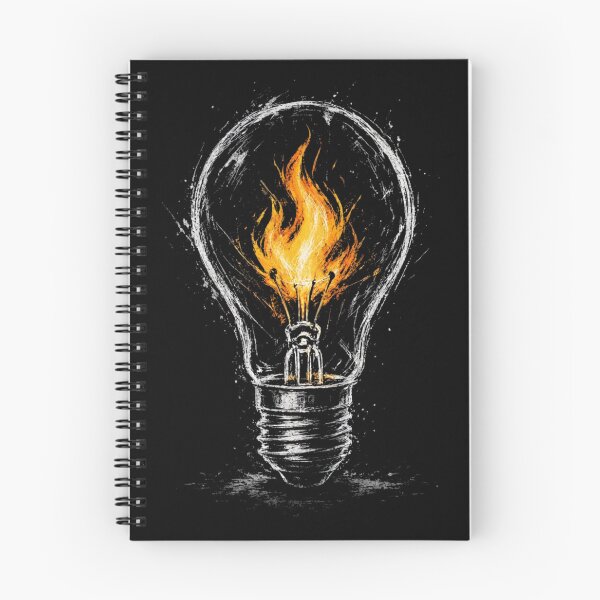 Item preview, Lightbulb Flame Creative Idea Sketch Art designed and sold by CF_VintageDesign.