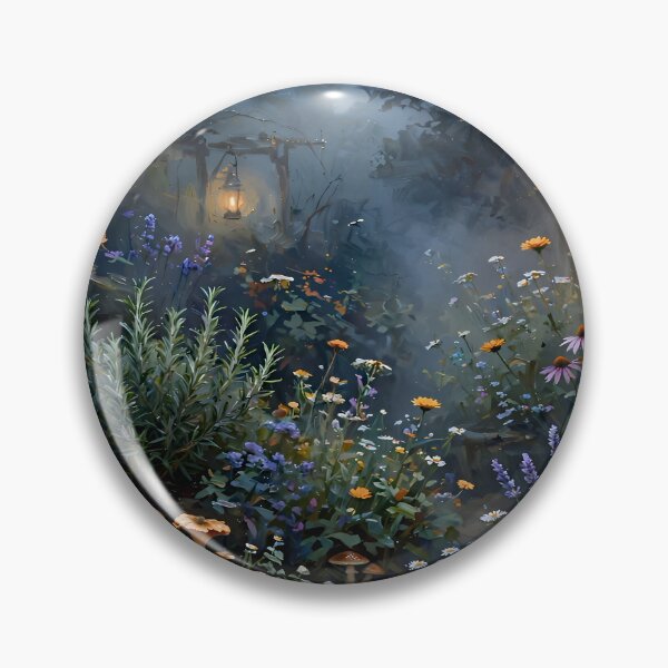Item preview, Enchanted Moonlit Forest Garden with Lanterns and Wildflowers designed and sold by cr6zym1nd.