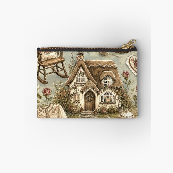 Item preview, Cozy Cottagecore House Wall Art | English Country Cottage Tea & Knitting Print | Grannycore Vintage Home Decor | Rustic Needlework Art designed and sold by AbstractAuraArt.