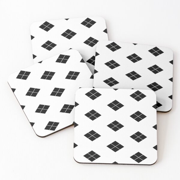 Item preview, Takeda Shingen Crest - Takeda Bishi Samurai Mon Black White Tile / Japanese Crest  designed and sold by 戦国まーけっと SENGOKU MARKET.