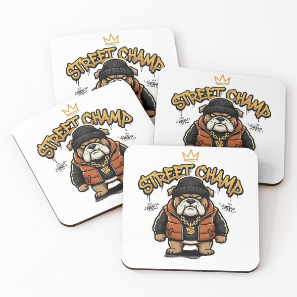 Item preview, Street Champs Bulldog – Tough Urban Dog Streetwear Design designed and sold by StickerNestYou.