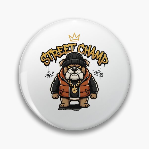 Item preview, Street Champs Bulldog – Tough Urban Dog Streetwear Design designed and sold by StickerNestYou.