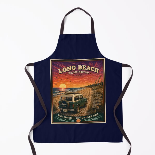 Item preview, Long Beach Washington Vintage Retro Beach Poster designed and sold by Swanny's Custom T-shirt and Gift Designs.