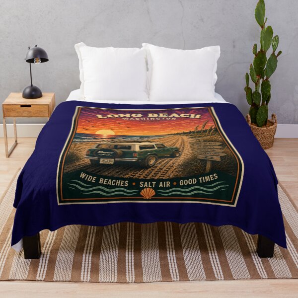 Item preview, Long Beach Washington Vintage Retro Beach Poster designed and sold by Swanny's Custom T-shirt and Gift Designs.