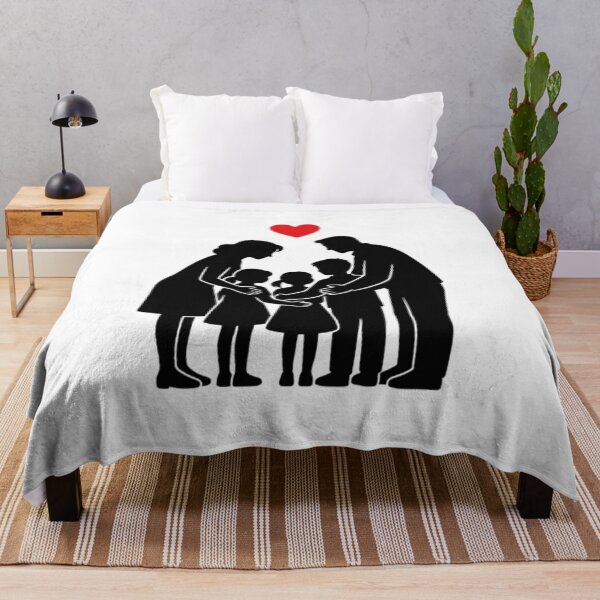 Item preview, Loving Family of Five Silhouette — Red Heart Above designed and sold by Bondingbonding.