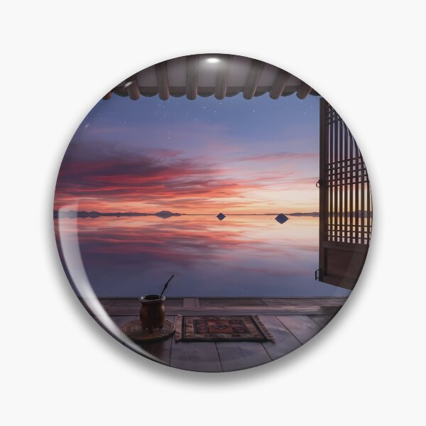 Item preview, Hanok Window to the World: Bolivia Uyuni Salt Flats Sunset & Cosmic Mirror | Fine Art Print designed and sold by SOOstudio73.