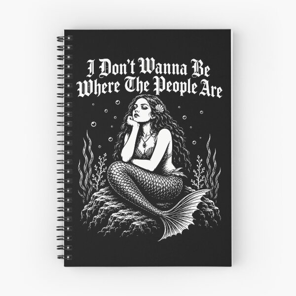 Item preview, I Don’t Wanna Be Where The People Are – Gothic Mermaid Introvert Humor Design designed and sold by PosiMCreations.