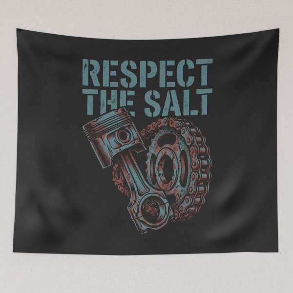 Item preview, Respect The Salt Piston - Motorcycle Mechanic Vintage Garage designed and sold by SplashTastic.