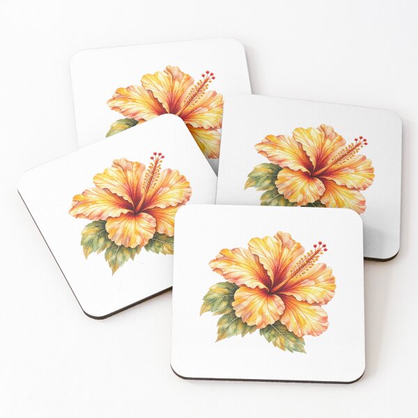 Item preview, Harvest Gold Hibiscus | Autumn Watercolor Flower designed and sold by Nolmo.