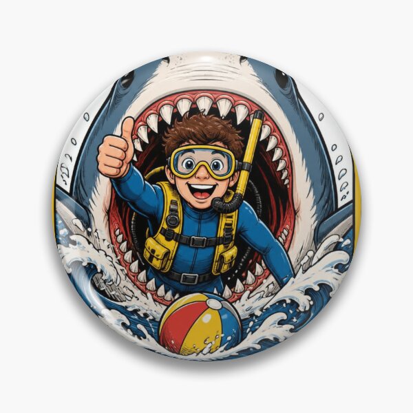 Item preview, Stay Positive Shark Diver Funny Retro Wave Quote designed and sold by DesignEpic22.