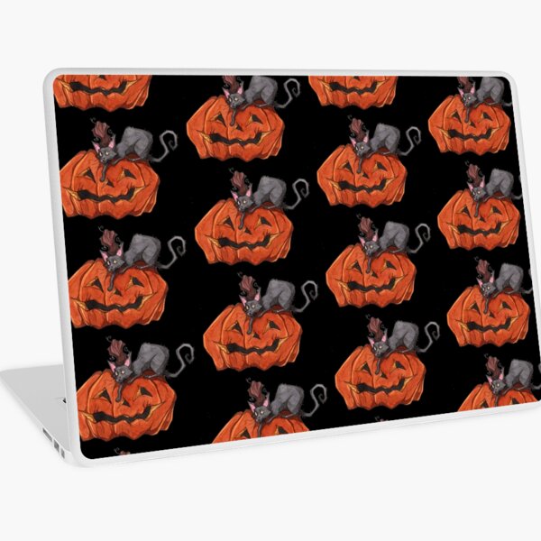 Jack O' Lantern Cat Laptop Skin
