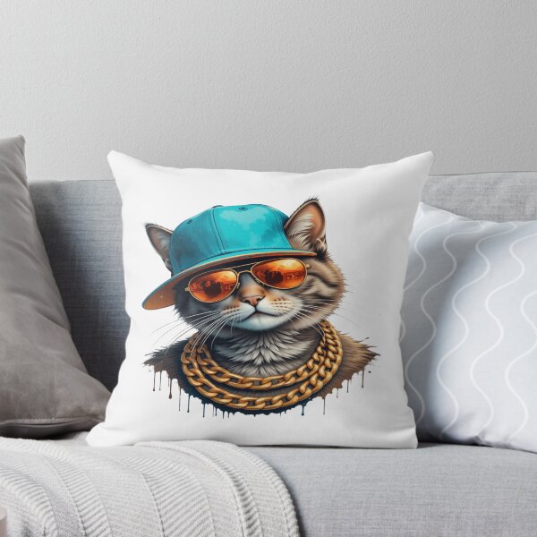 Item preview, Cool Hip Hop Cat – Streetwear Rapper Cat with Gold Chains designed and sold by Awarrie.