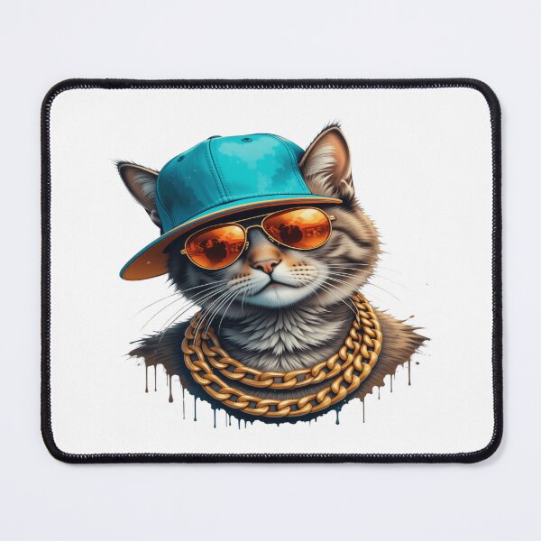 Item preview, Cool Hip Hop Cat – Streetwear Rapper Cat with Gold Chains designed and sold by Awarrie.