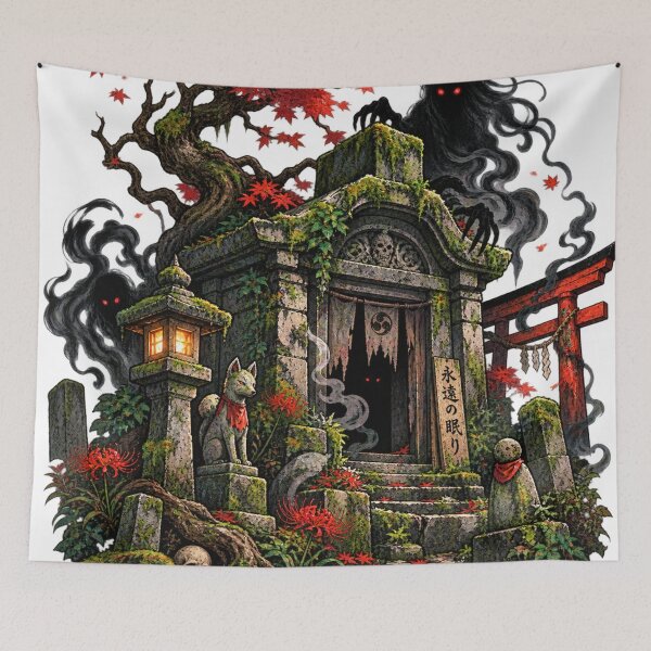 Item preview, Japanese Haunted Shrine Horror Illustration designed and sold by optimusprime39.