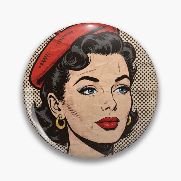 Item preview, Distressed Vintage Pop Art Woman Scar - Retro Comic Paper Texture designed and sold by MAISON SYLVIE.