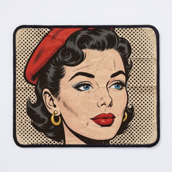 Item preview, Distressed Vintage Pop Art Woman Scar - Retro Comic Paper Texture designed and sold by MAISON SYLVIE.