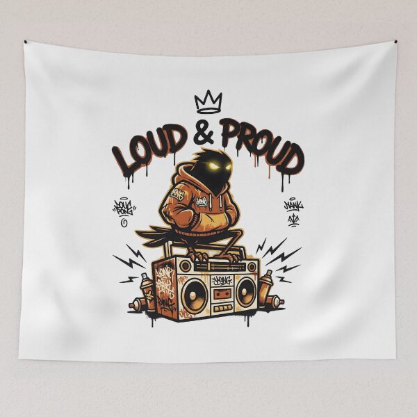 Item preview, Loud & Proud Hip Hop DJ – Street Music Boombox Urban Graffiti designed and sold by StickerNestYou.