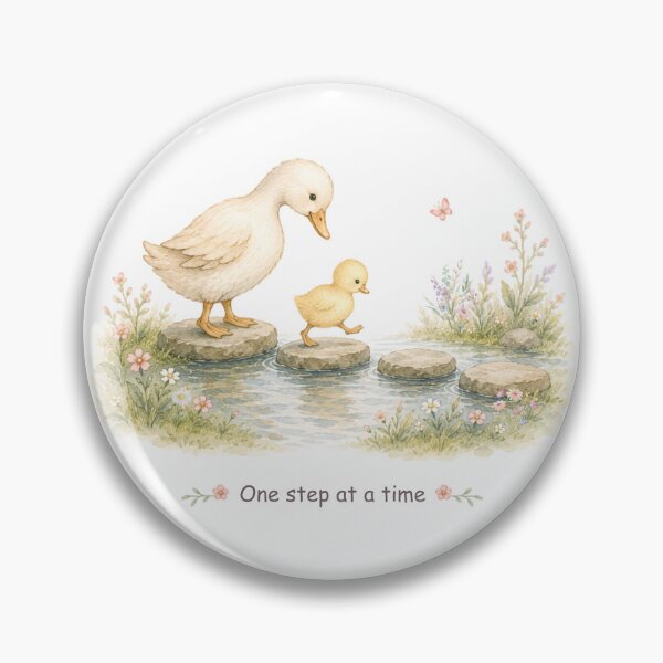 Item preview, Cute Ducks with One Step at a Time quote designed and sold by Birdsong Blessings.