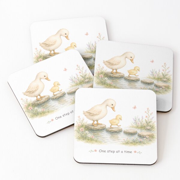 Item preview, Cute Ducks with One Step at a Time quote designed and sold by Birdsong Blessings.