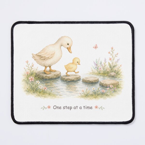 Item preview, Cute Ducks with One Step at a Time quote designed and sold by Birdsong Blessings.