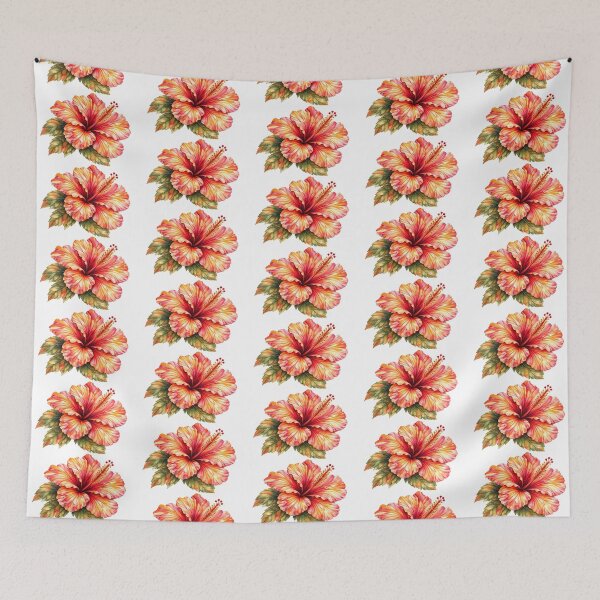 Item preview, Autumn Sunset Hibiscus | Coral Watercolor Flower designed and sold by Nolmo.