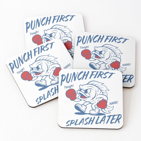 Item preview, Punch First, Splash Later - Funny Retro Boxing Fish_WH designed and sold by AckeeWolf.