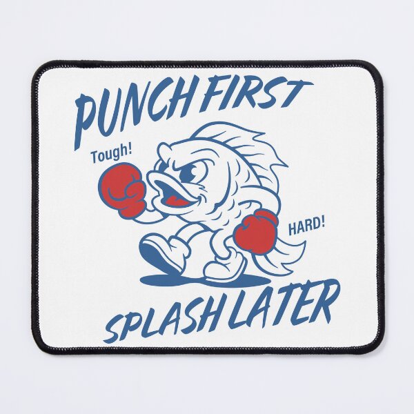 Item preview, Punch First, Splash Later - Funny Retro Boxing Fish_WH designed and sold by AckeeWolf.