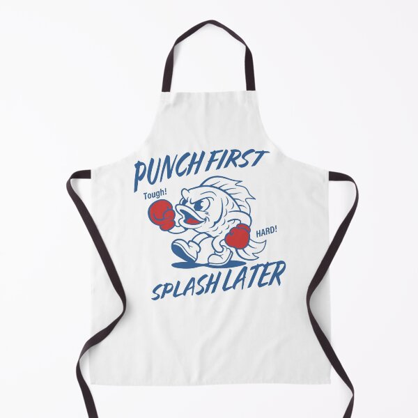 Item preview, Punch First, Splash Later - Funny Retro Boxing Fish_WH designed and sold by AckeeWolf.