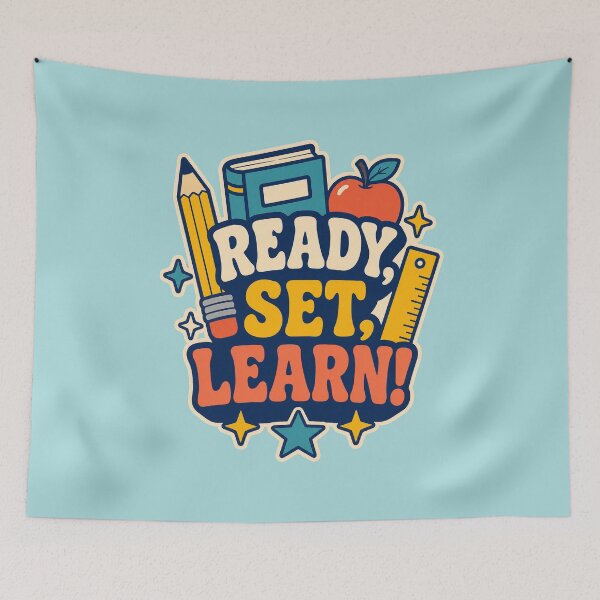 Item preview, Ready, Set, Learn! Back to school quote designed and sold by junkydotcom.