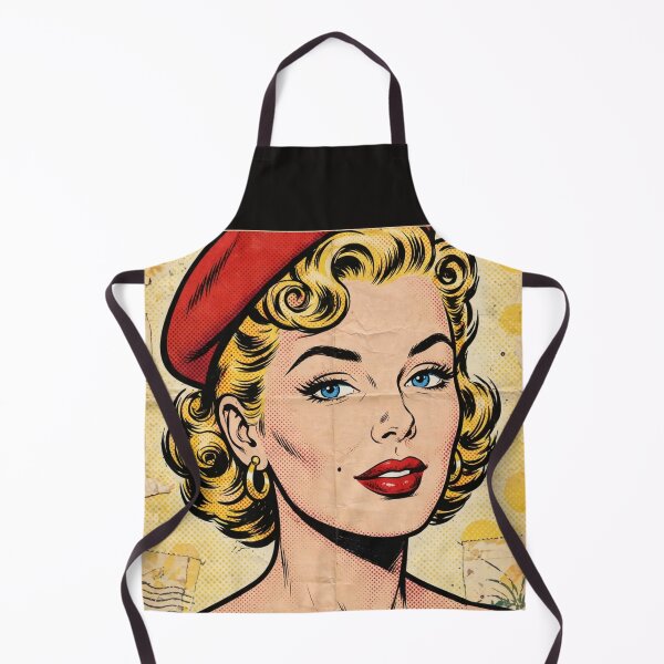 Item preview, Blonde Vintage Pop Art Woman Red Beret - Retro Pinup Comic Portrait designed and sold by MAISON SYLVIE.