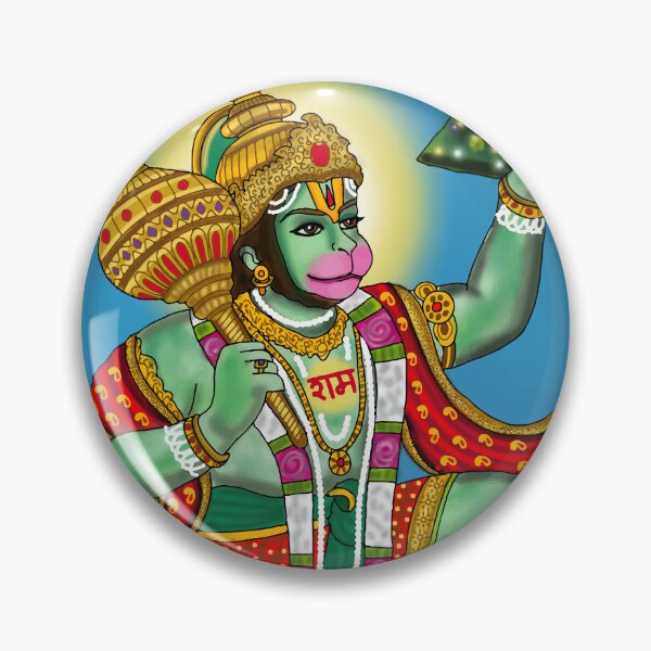 Item preview, Lord Hanuman Artwork | Powerful Hindu God Digital Art & Devotional Illustration designed and sold by Harshit_Digital_Arts.