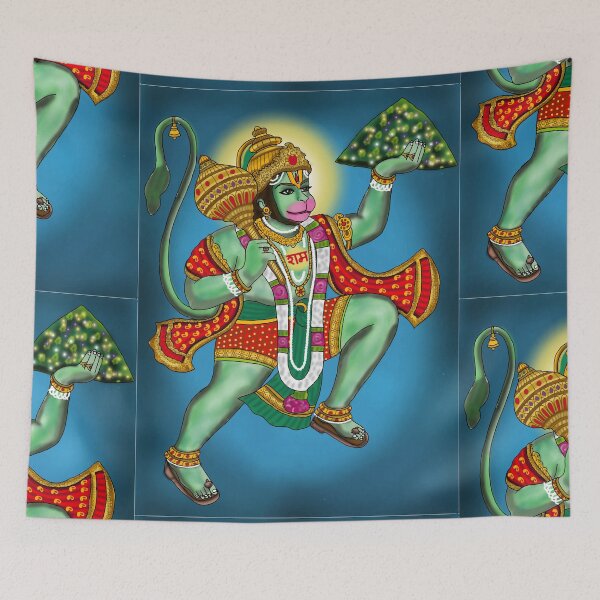 Item preview, Lord Hanuman Artwork | Powerful Hindu God Digital Art & Devotional Illustration designed and sold by Harshit_Digital_Arts.