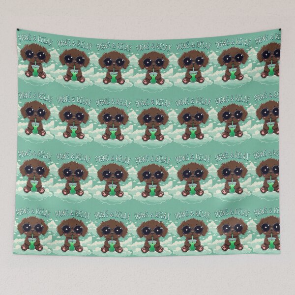 Item preview, Cute Puppy on Cloud – “Paws & Relax” Funny Dog Art designed and sold by Luna & Cleo Creative.
