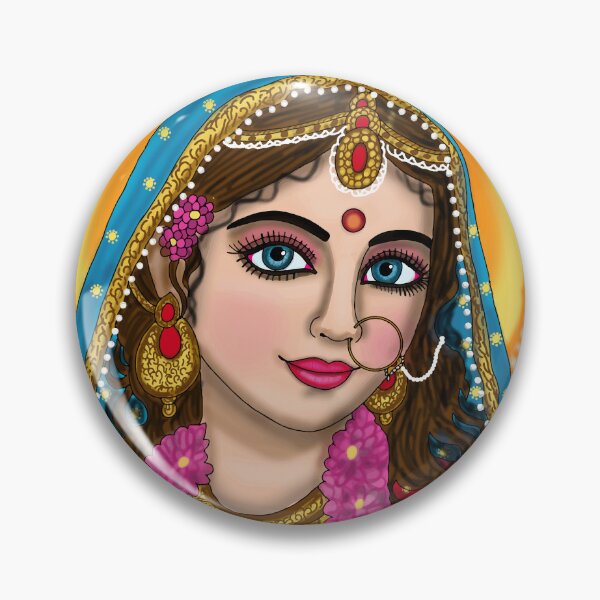 Item preview, Goddess Radha Artwork | Divine Radha Rani Hindu Spiritual Digital Illustration designed and sold by Harshit_Digital_Arts.