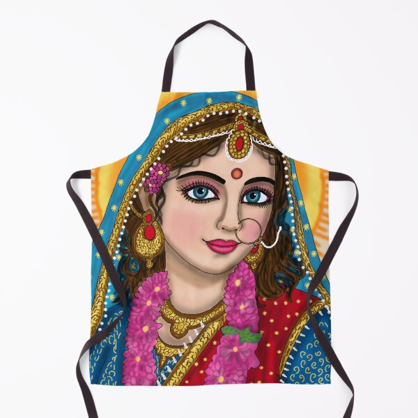 Item preview, Goddess Radha Artwork | Divine Radha Rani Hindu Spiritual Digital Illustration designed and sold by Harshit_Digital_Arts.