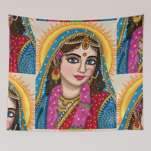 Item preview, Goddess Radha Artwork | Divine Radha Rani Hindu Spiritual Digital Illustration designed and sold by Harshit_Digital_Arts.